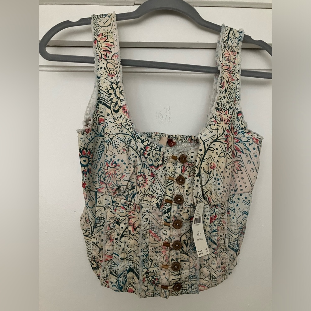 Anthropologie Pilcro NWT Summer Corset-Style Floral Printed Top - Size XS/S